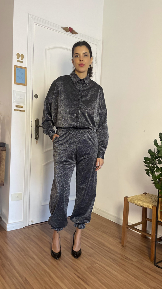 CALÇA LUXO PRATA